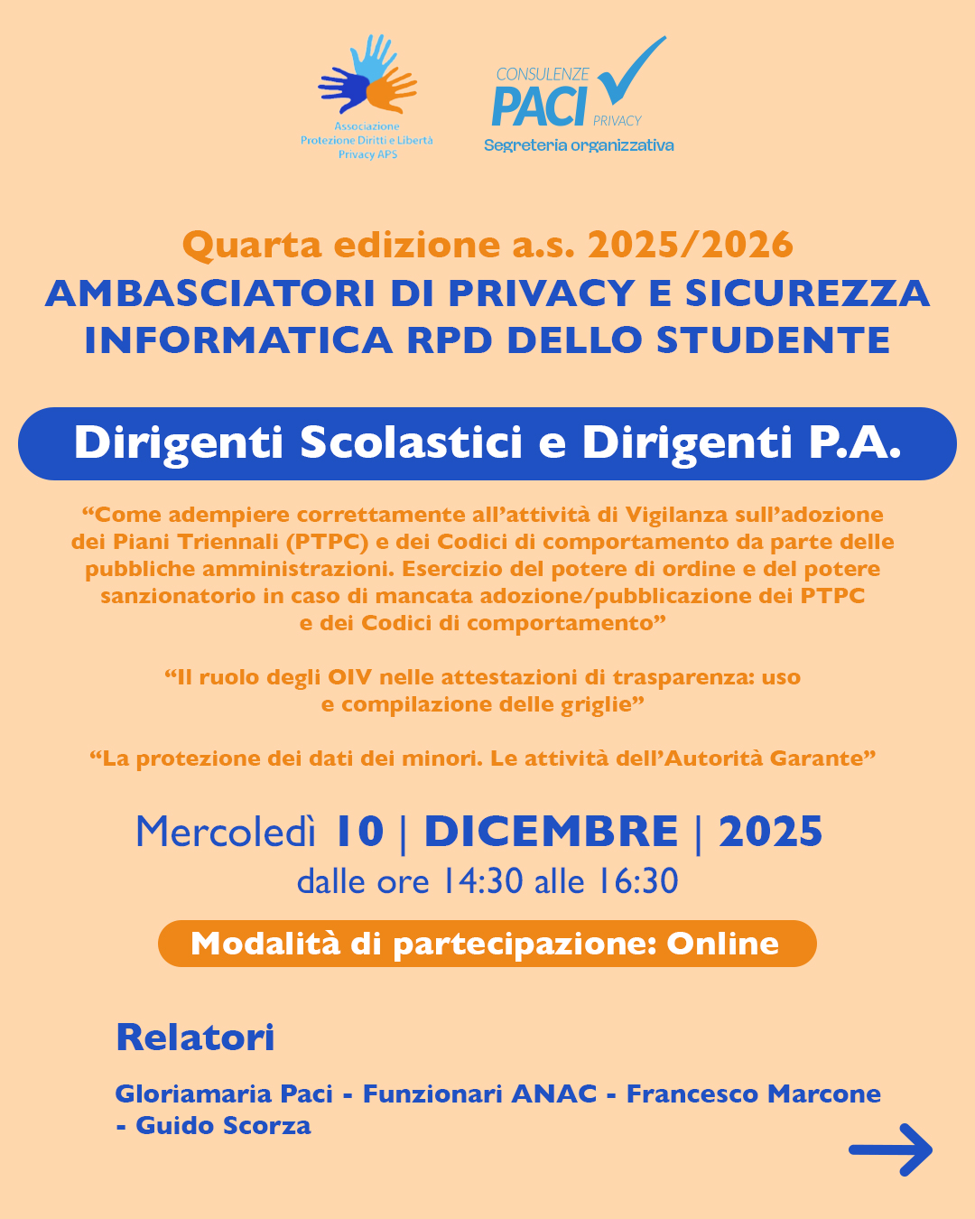 Iscrizione Incontro 10 Dicembre 2025