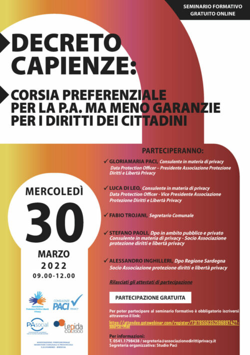 DECRETO CAPIENZE: CORSIA PREFERENZIALE PER LA PA E MENO GARANZIE PER I DIRITTI DEI CITTADINI